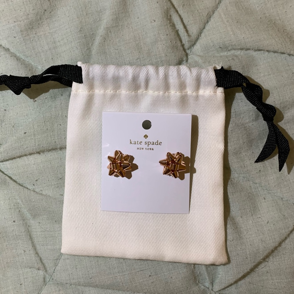 Kate Spade Bourgeois Bow Earrings in Rose Gold